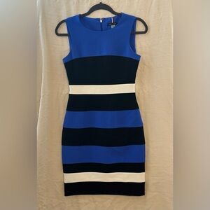 Tommy Hilfiger Blue and Black Striped Mini Dress